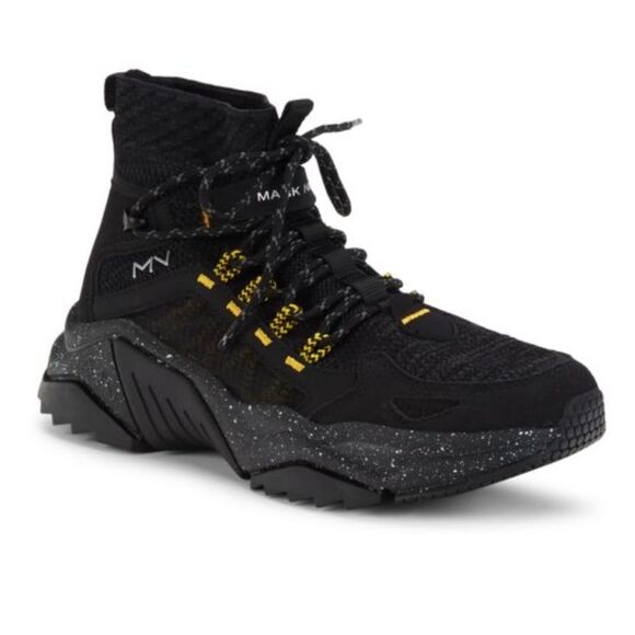 Skechers Shoes - Skechers Black + Yellow Mark Nason High-Top Knit Sock Sneakers
